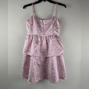 New TCEC boutique Camillia Pink Floral Sleeveless Strappy Layered Party Dress